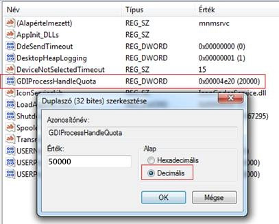 GDI érték beállítása
